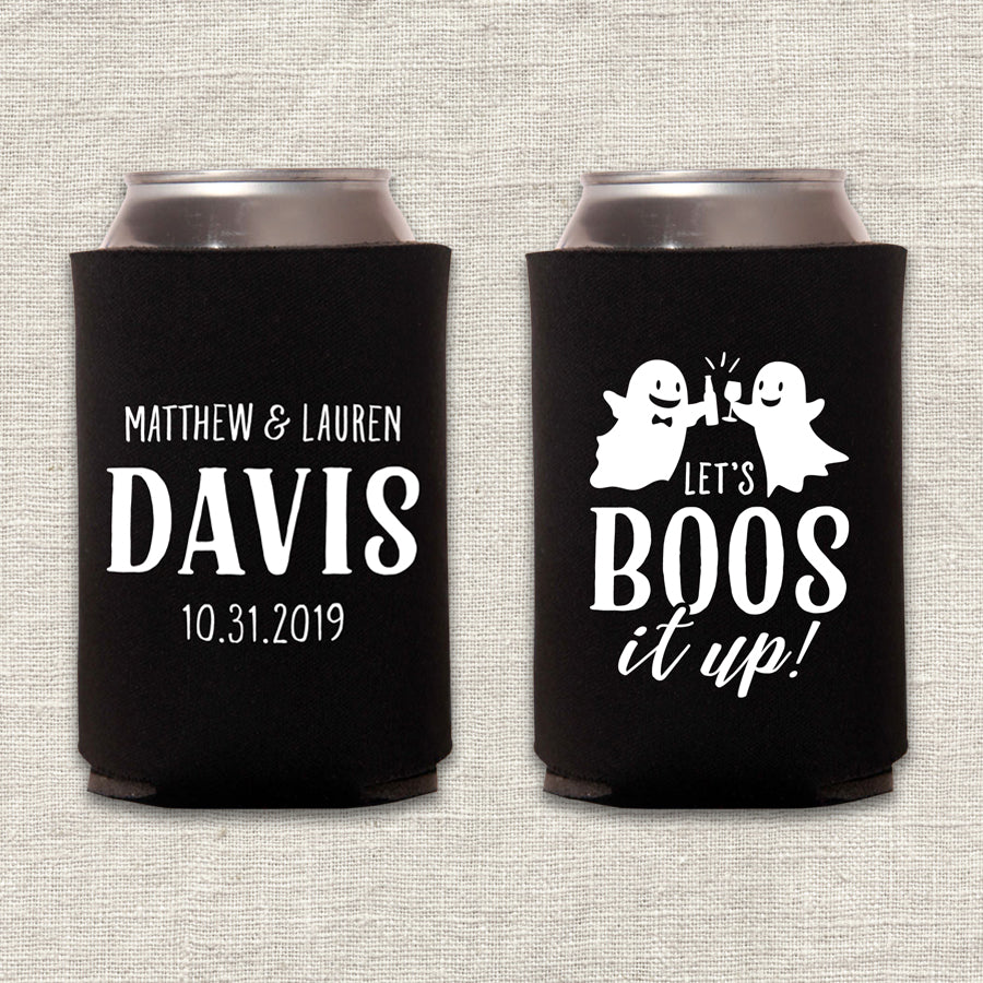Let's Boos It Up Halloween Wedding Koozie