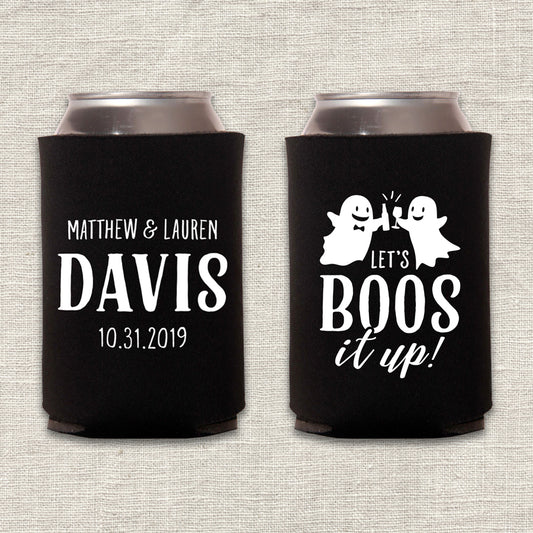 Let's Boos It Up Halloween Wedding Koozie