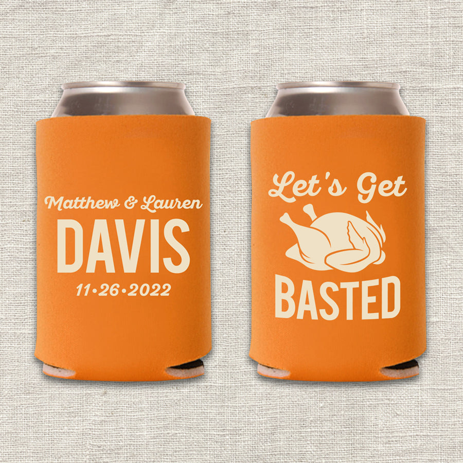 Let's Get Basted Thanksgiving Wedding Koozie