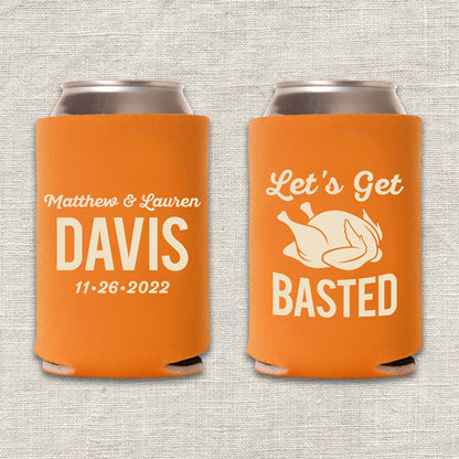 Let's Get Basted Thanksgiving Wedding Koozie