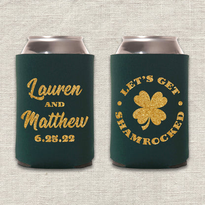 Let's Get Shamrocked St. Patrick's Day Wedding Koozie
