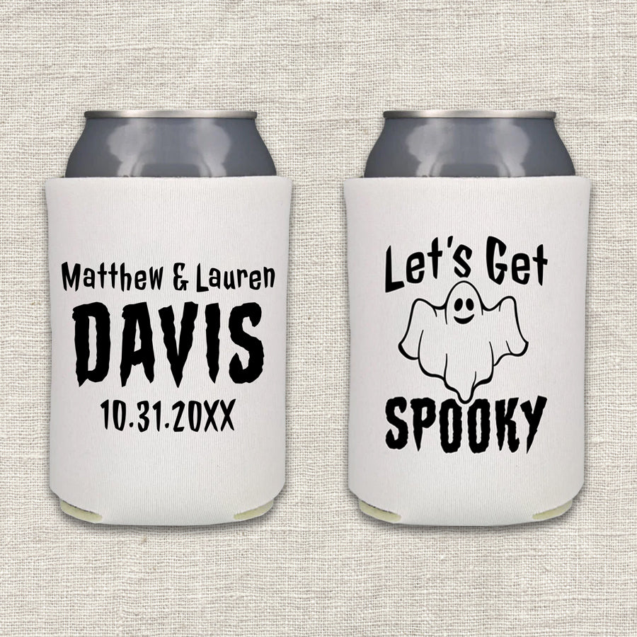 Let's Get Spooky Halloween Wedding Koozie