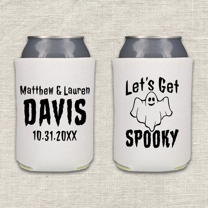 Let's Get Spooky Halloween Wedding Koozie