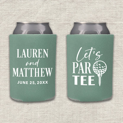 Let's Par Tee Golf Wedding Koozie