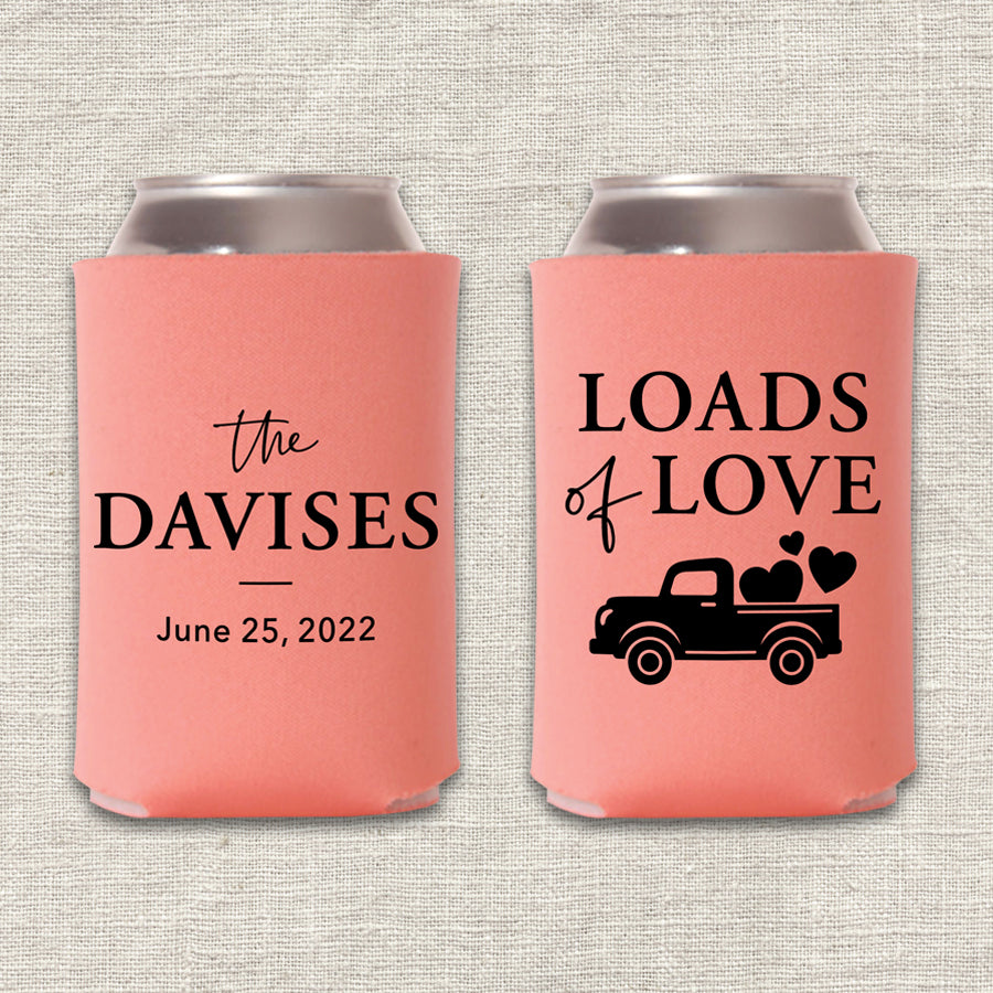 Loads of Love Truck Wedding Koozie