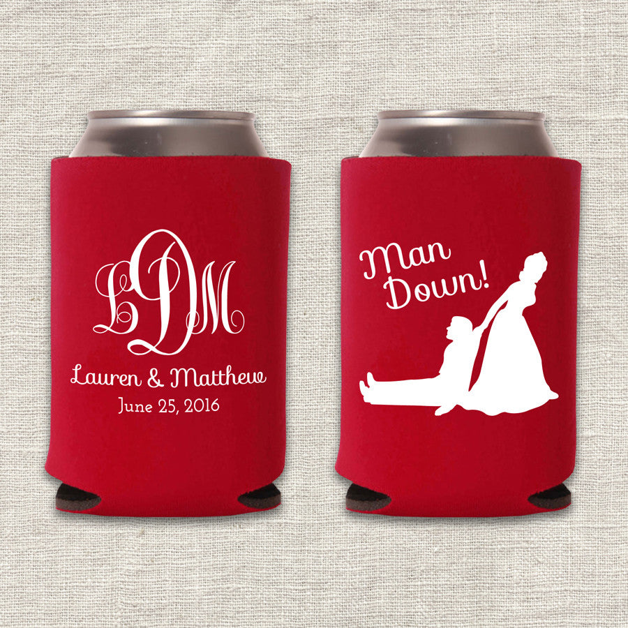Man Down Wedding Koozie