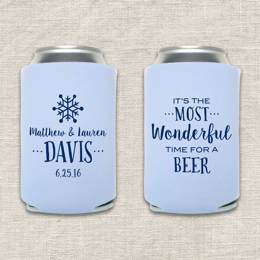 It's the Most Wonderful Time for a Beer Winter Wedding Koozie