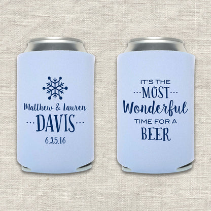 It's the Most Wonderful Time for a Beer Winter Wedding Koozie