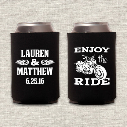 Enjoy the Ride Motorcycle Wedding Koozie