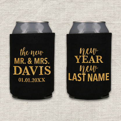 New Year New Last Name Wedding Koozie