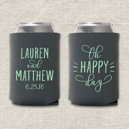 Oh Happy Day Wedding Koozie
