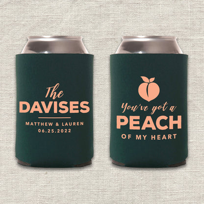 You've Got a Peach of My Heart Wedding Koozie
