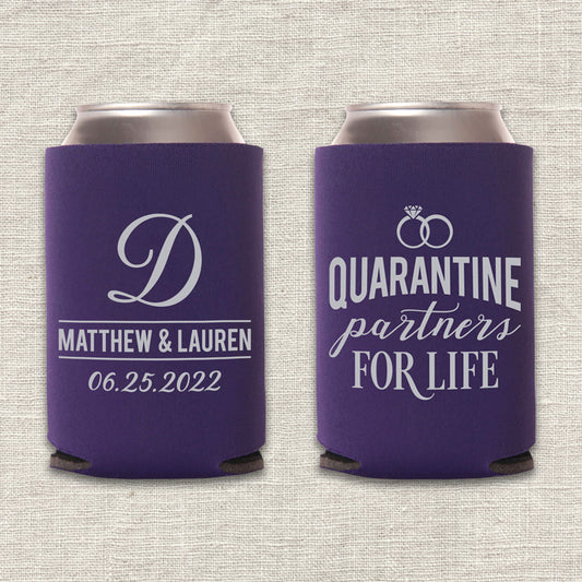 Quarantine Partners for Life COVID-19 Wedding Koozie