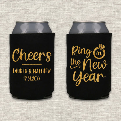 Ring in the New Year Wedding Koozie