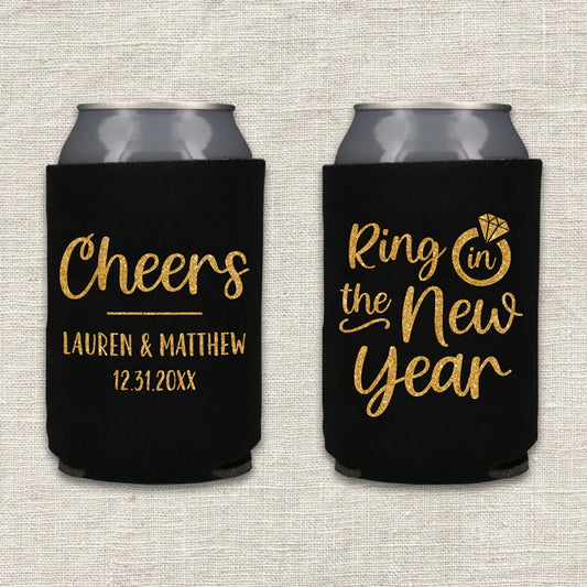 Ring in the New Year Wedding Koozie
