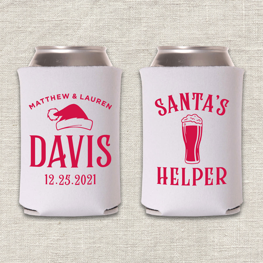 Santa's Helper Christmas Wedding Koozie