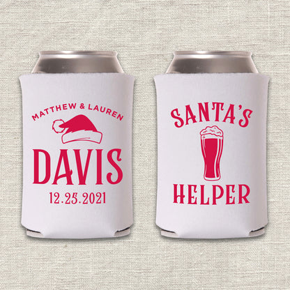 Santa's Helper Christmas Wedding Koozie