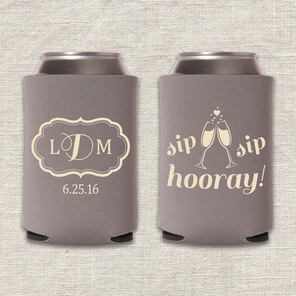Sip Sip Hooray Wedding Koozies