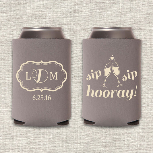 Sip Sip Hooray Wedding Koozies