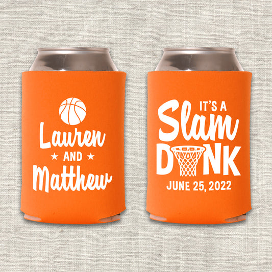 It's A Slam Dunk Basketball Wedding Koozie