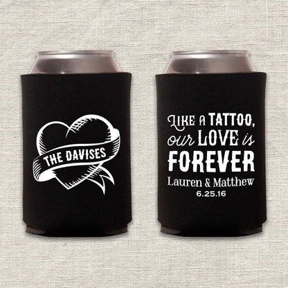 Tattoo Heart Wedding Koozie