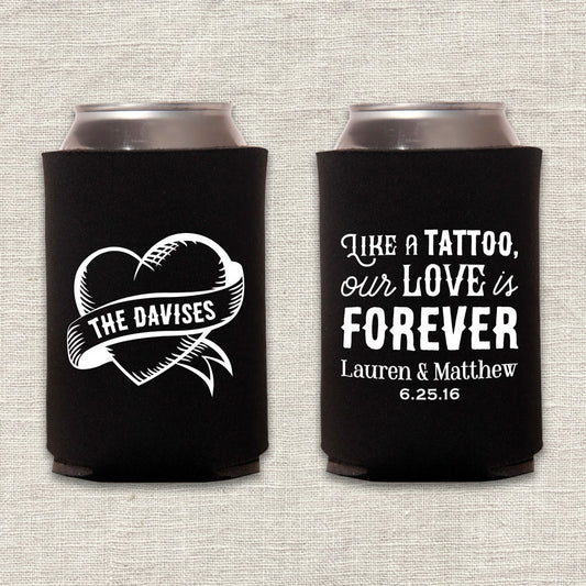 Tattoo Heart Wedding Koozie