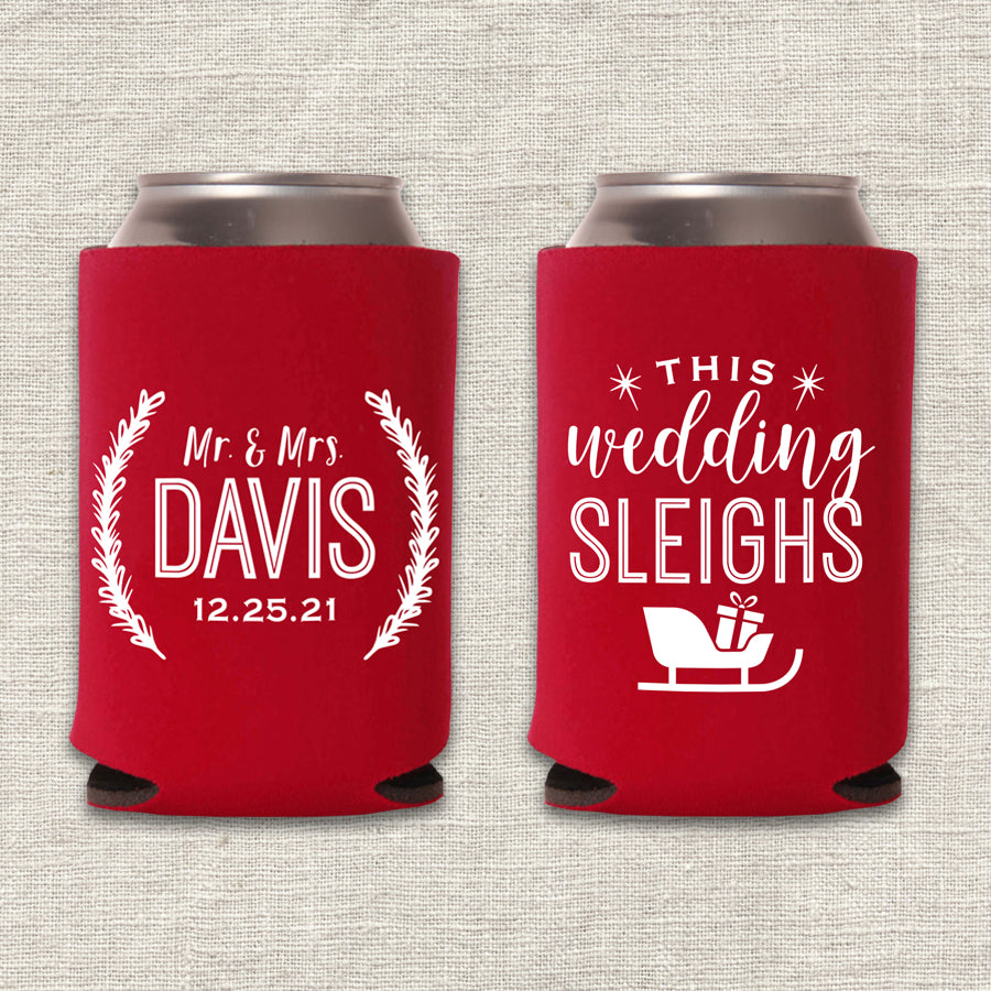 This Wedding Sleighs Christmas Koozie