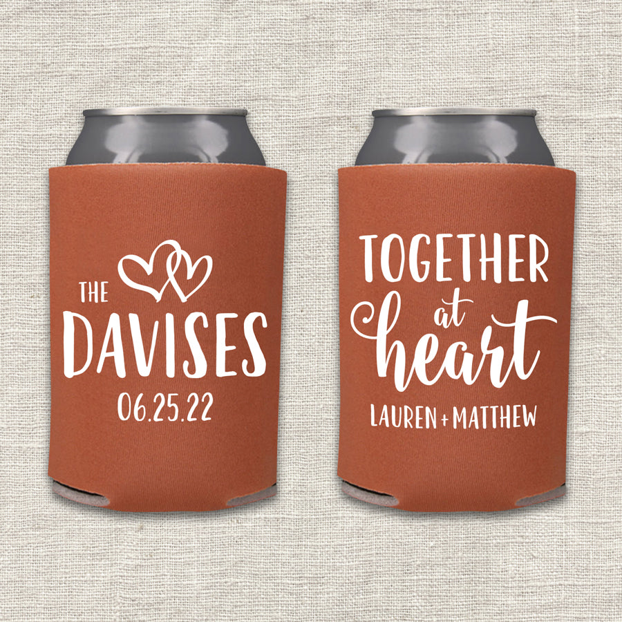 Together at Heart Wedding Koozie