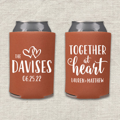 Together at Heart Wedding Koozie