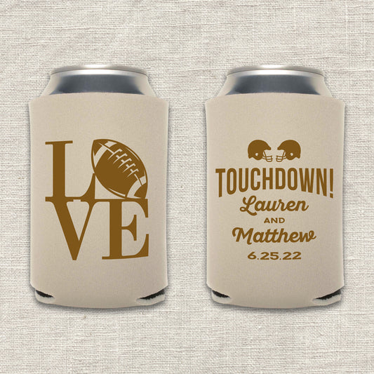 Touchdown Football Wedding Koozie