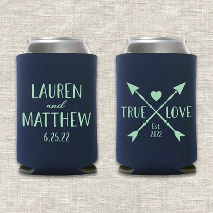 True Love Arrow Wedding Koozie