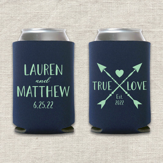 True Love Arrow Wedding Koozie