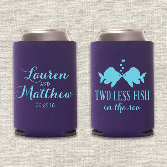 Two Less Fish in the Sea Wedding Koozie