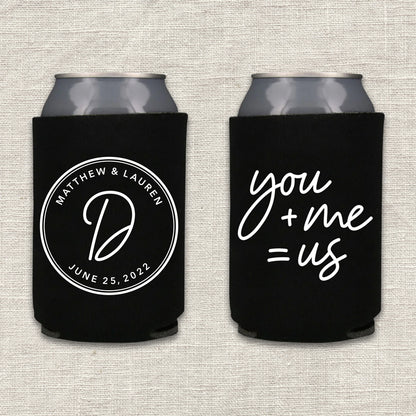 You + Me = Us Wedding Koozie