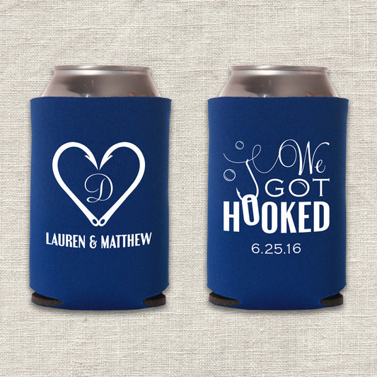We Got Hooked Fishing Wedding Koozie