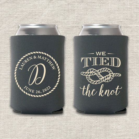 We Tied the Knot Wedding Koozie