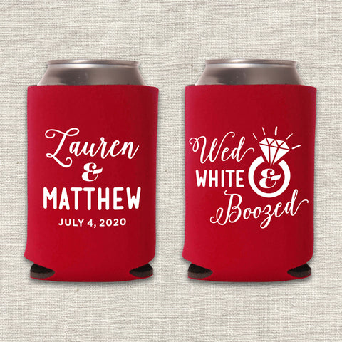 "Wed, White & Boozed" Can Cooler