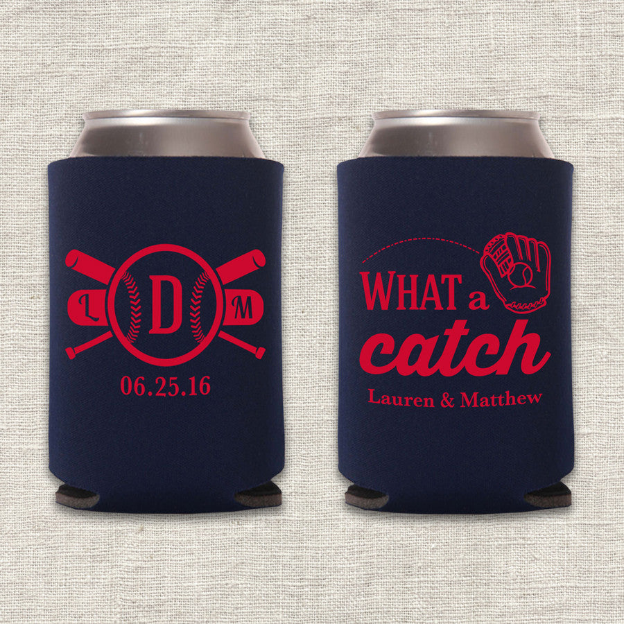 What A Catch Baseball Wedding Koozie