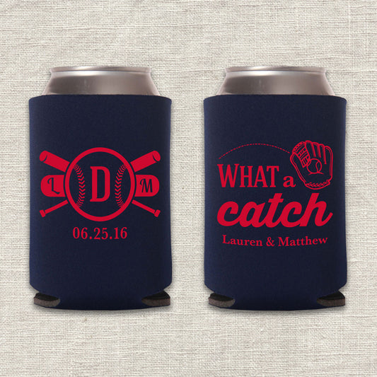 What A Catch Baseball Wedding Koozie