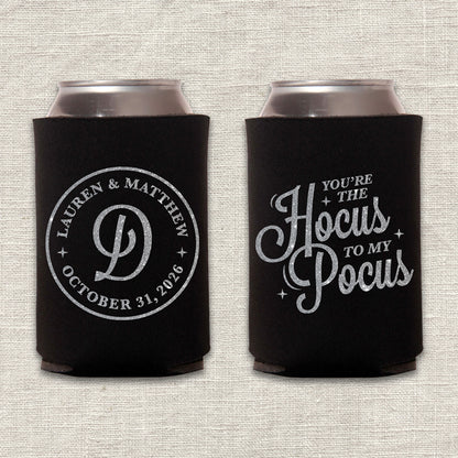 You're the Hocus to My Pocus Halloween Wedding Koozie