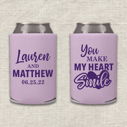 You Make My Heart Smile Wedding Koozie