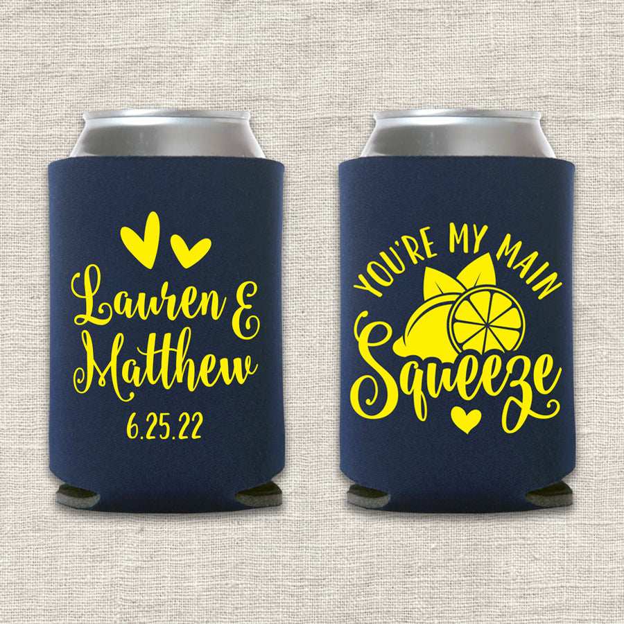 You're My Main Squeeze Lemon Wedding Koozie