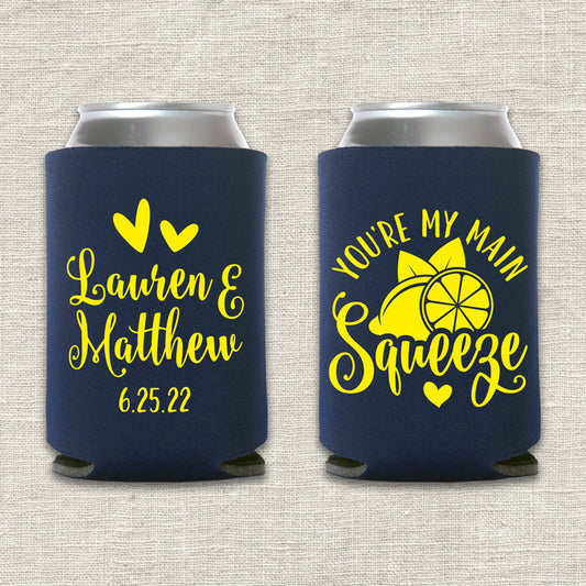 You're My Main Squeeze Lemon Wedding Koozie